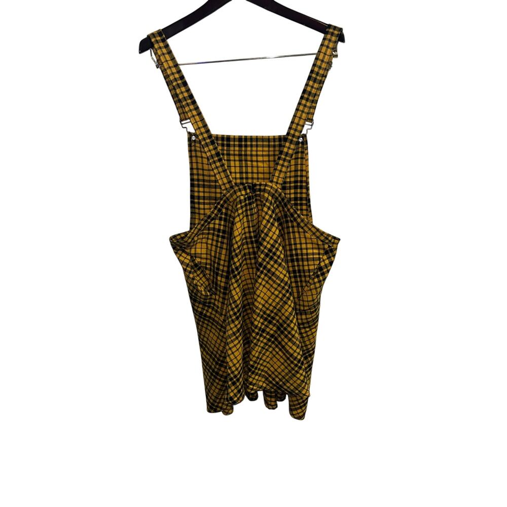 Official Harry Potter Hot Topic Hufflepuff Plaid Skirtall Overall Dress - Picture 3 of 5